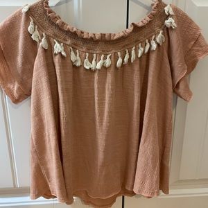 Pink off the shoulder top